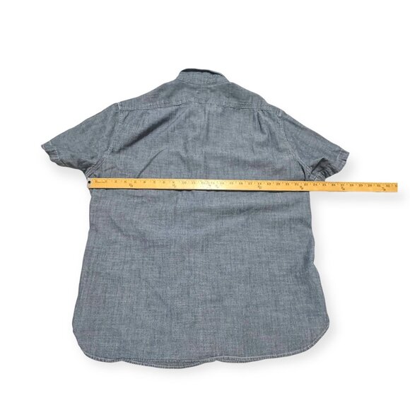 J. Crew  Men’s Chambray Button UP 2 Pocket Short Sleeve Shirt XL Cotton - Picture 9 of 11